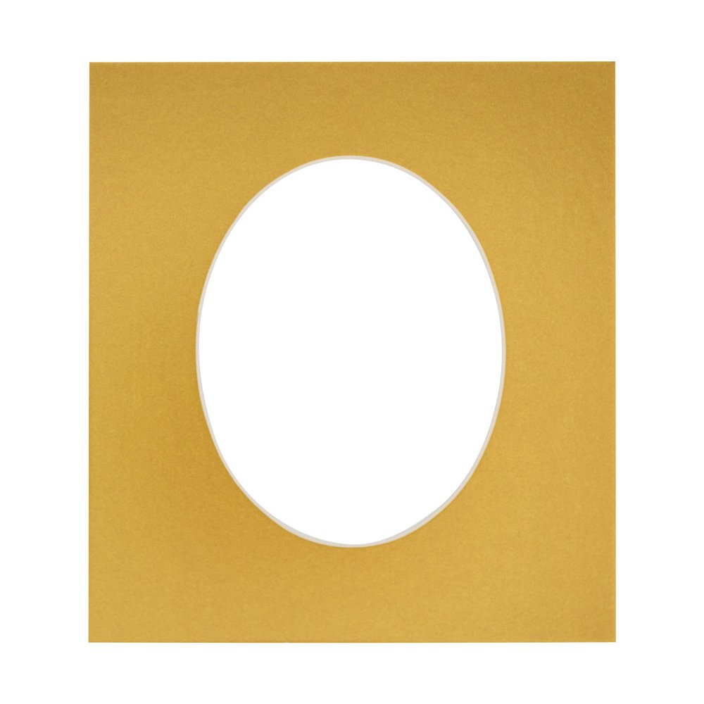 CountryArtHouse Metallic Gold Acid Free 16x24 Oval Picture Frame Mat with White Core Bevel Cut for 13x19 Pictures - Fits 16x24 Frame - Pack of 1 Matboard