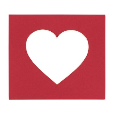 CountryArtHouse Deep Red Acid Free 24x24 Heart Picture Frame Mat with White Core Bevel Cut for 8x8 Pictures - Fits 24x24 Frame - Pack of 1 Matboard