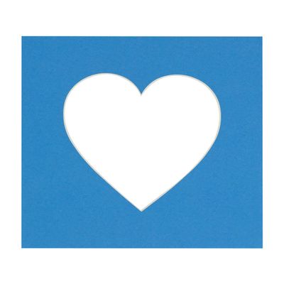 CountryArtHouse Bay Blue Acid Free 20x20 Heart Picture Frame Mat with White Core Bevel Cut for 16x16 Pictures - Fits 20x20 Frame - Pack of 1 Matboard