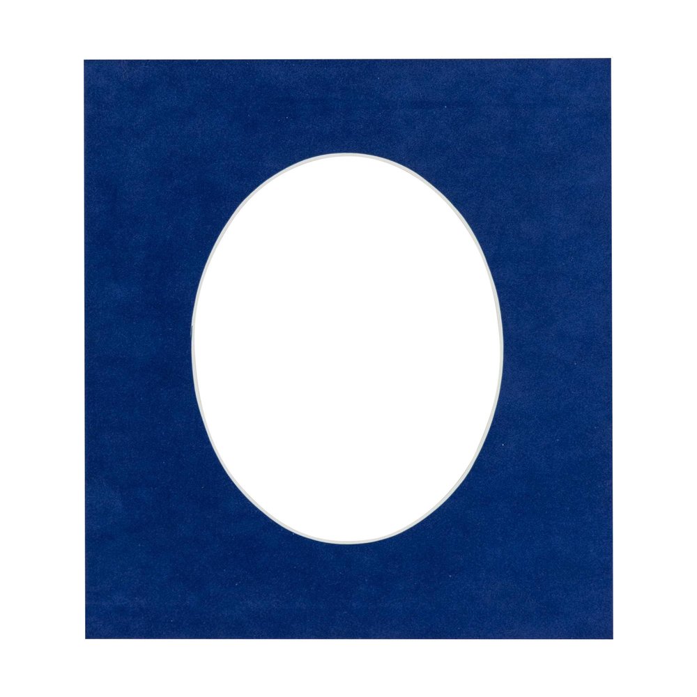 CountryArtHouse Brooke Blue Suede Acid Free 16x20 Oval Picture Frame Mat with White Core Bevel Cut for 13x18 Pictures - Fits 16x20 Frame - Pack of 1 Matboard