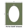 CountryArtHouse Dill Green Acid Free 18x24 Oval Picture Frame Mat with White Core Bevel Cut for 12x18 Pictures - Fits 18x24 Frame - Pack of 1 Matboard view 2