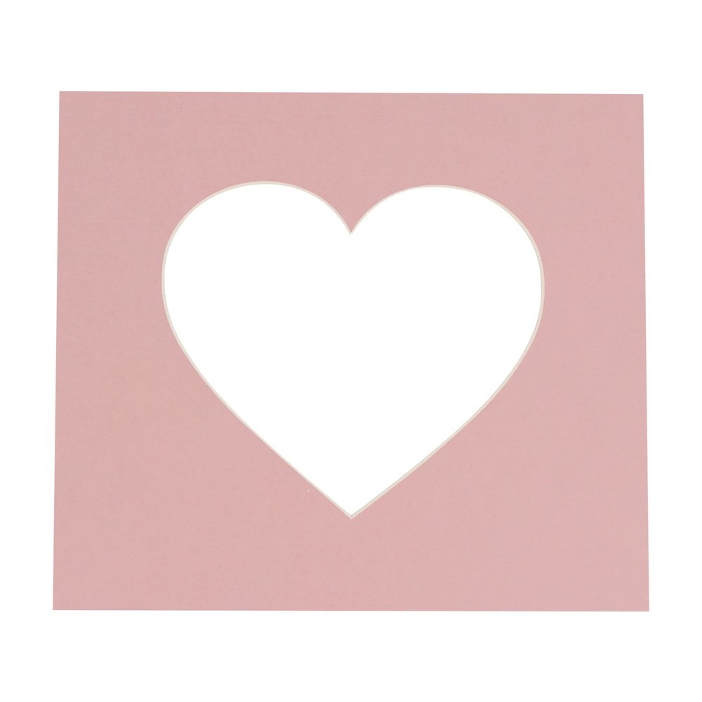 CountryArtHouse Pink Acid Free 27x27 Heart Picture Frame Mat with White Core Bevel Cut for 22x22 Pictures - Fits 27x27 Frame - Pack of 1 Matboard