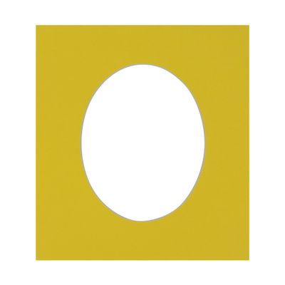 CountryArtHouse Yellow Acid Free 10x15 Oval Picture Frame Mat with White Core Bevel Cut for 8.5x11 Pictures - Fits 10x15 Frame - Pack of 1 Matboard