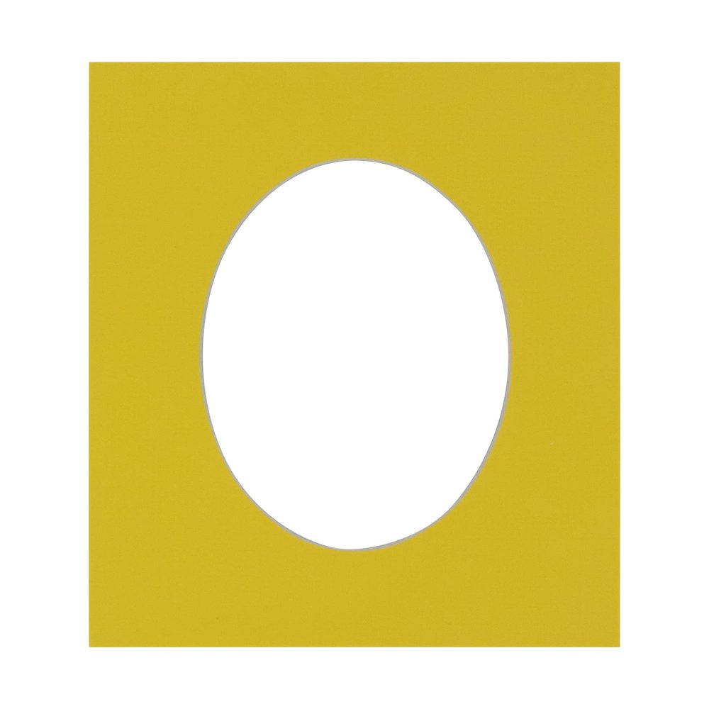 CountryArtHouse Yellow Acid Free 10x15 Oval Picture Frame Mat with White Core Bevel Cut for 8.5x11 Pictures - Fits 10x15 Frame - Pack of 1 Matboard