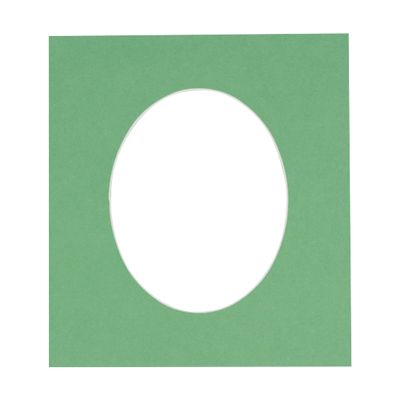 CountryArtHouse Turf Green Jade Acid Free 28x40 Oval Picture Frame Mat with White Core Bevel Cut for 24x36 Pictures - Fits 28x40 Frame - Pack of 1 Matboard