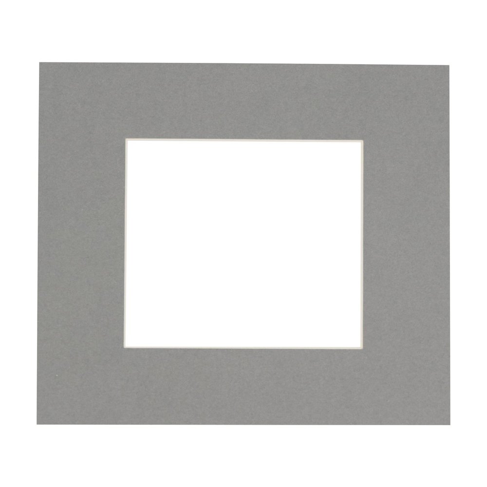 CountryArtHouse Mid Grey Acid Free 17x17 Square Picture Frame Mat with White Core Bevel Cut for 13x13 Pictures - Fits 17x17 Frame - Pack of 1 Matboard