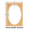 CountryArtHouse Topaz Orange Acid Free 28x40 Oval Picture Frame Mat with White Core Bevel Cut for 24x36 Pictures - Fits 28x40 Frame - Pack of 1 Matboard view 2