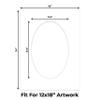 CountryArtHouse Textured White Acid Free 18x24 Oval Picture Frame Mat with White Core Bevel Cut for 12x18 Pictures - Fits 18x24 Frame - Pack of 1 Matboard view 2