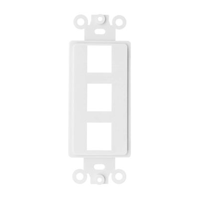 BLKKAP 3 Port, Decora RJ45 Network Keystone Wall Plate Insert, White, 25 Pc(s)
