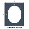CountryArtHouse Navy Blue Acid Free 9x11 Oval Picture Frame Mat with White Core Bevel Cut for 7x9 Pictures - Fits 9x11 Frame - Pack of 1 Matboard view 2