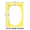 CountryArtHouse Yellow Acid Free 28x40 Oval Picture Frame Mat with White Core Bevel Cut for 24x36 Pictures - Fits 28x40 Frame - Pack of 1 Matboard view 2