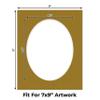 CountryArtHouse Metallic Gold Acid Free 9x11 Oval Picture Frame Mat with White Core Bevel Cut for 7x9 Pictures - Fits 9x11 Frame - Pack of 1 Matboard view 2