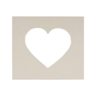 CountryArtHouse Grey Acid Free 24x24 Heart Picture Frame Mat with White Core Bevel Cut for 20x20 Pictures - Fits 24x24 Frame - Pack of 1 Matboard