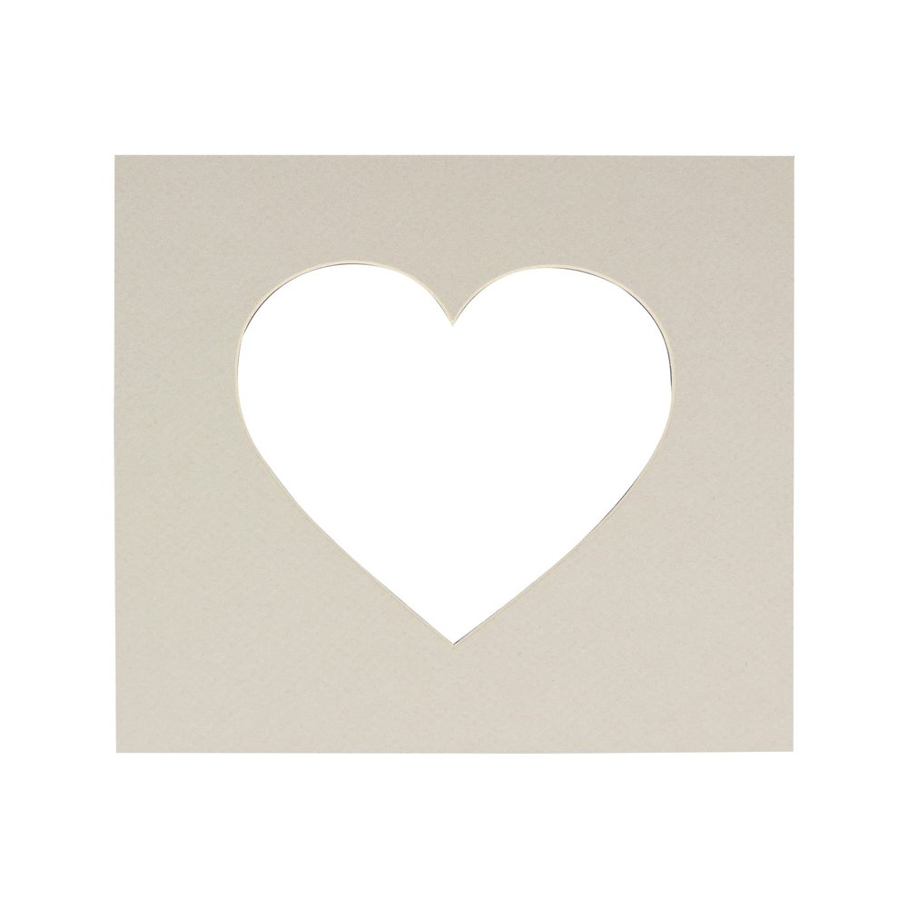 CountryArtHouse Grey Acid Free 24x24 Heart Picture Frame Mat with White Core Bevel Cut for 20x20 Pictures - Fits 24x24 Frame - Pack of 1 Matboard