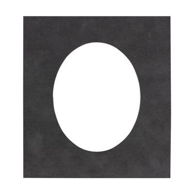 CountryArtHouse Dark Grey Suede Acid Free 28x40 Oval Picture Frame Mat with White Core Bevel Cut for 24x36 Pictures - Fits 28x40 Frame - Pack of 1 Matboard