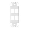 BLKKAP 4 Port, Decora RJ45 Network Keystone Wall Plate Insert, White, 25 Pc(s) view 1