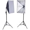 Efavormart 1200W Professional Photo Studio Lighting Kit - Includes 2 Softboxes, 2 Umbrellas, 2 Light Stands, Backdrop Support System 3x6x9ft Green Muslin Backdrops for Indoor Outdoor Photography view 3