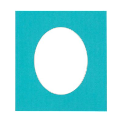 CountryArtHouse Aquamarine Blue Acid Free 20x28 Oval Picture Frame Mat with White Core Bevel Cut for 16x24 Pictures - Fits 20x28 Frame - Pack of 1 Matboard