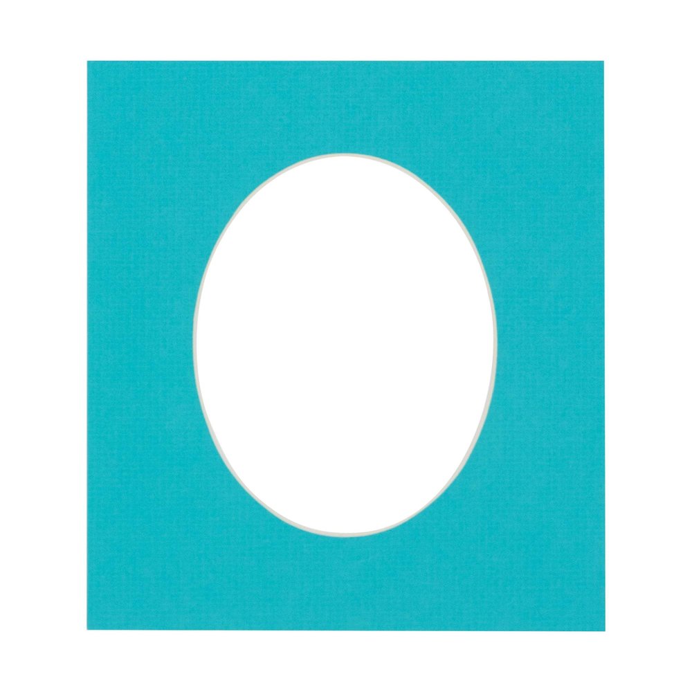 CountryArtHouse Aquamarine Blue Acid Free 20x28 Oval Picture Frame Mat with White Core Bevel Cut for 16x24 Pictures - Fits 20x28 Frame - Pack of 1 Matboard
