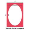 CountryArtHouse Cardinal Red Acid Free 28x40 Oval Picture Frame Mat with White Core Bevel Cut for 24x36 Pictures - Fits 28x40 Frame - Pack of 1 Matboard view 2