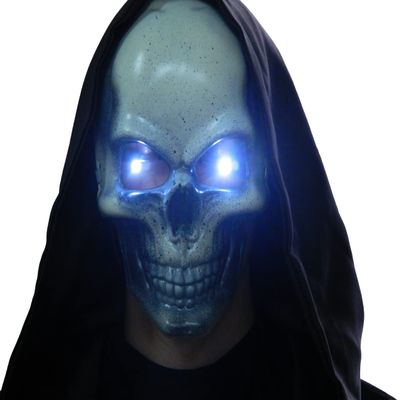 Dead Head Props Halloween costume Prop CosPlay wearable Led Eyes Glasses with micro effects controller for Masks (White)