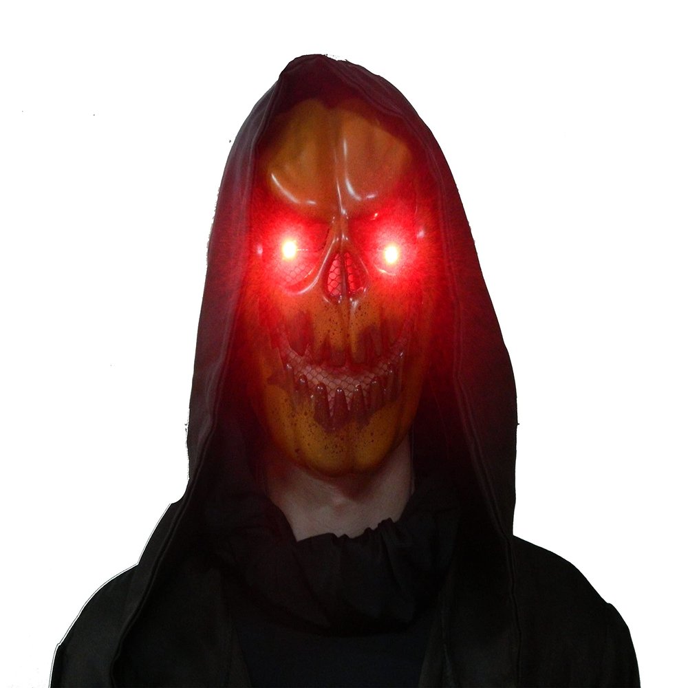 Dead Head Props Halloween costume Prop CosPlay wearable Led Eyes Glasses with micro effects controller for Masks (Red)