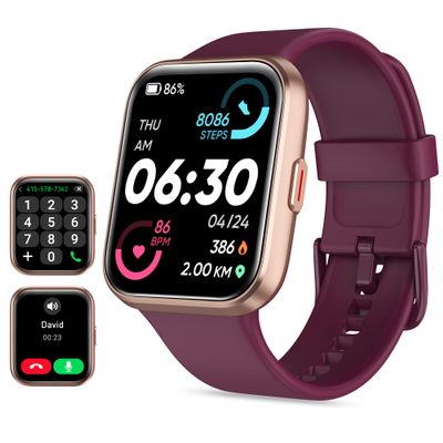 Tensky Smart Watch for Men Women(Call Receive/Dial), Alexa Built-in, 1.7" Touch Screen Fitness Tracker with Heart Rate Sleep Tracking, 60 Sports Modes, 5ATM Waterproof Smartwatch for Android iPhone