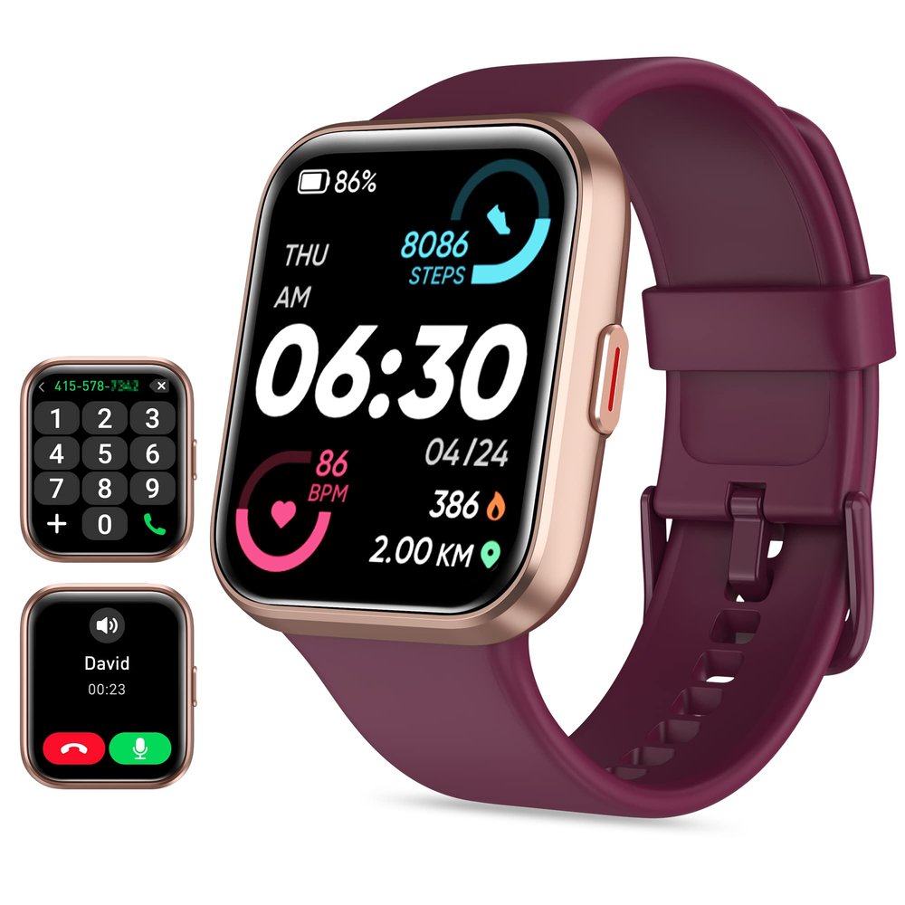 Tensky Smart Watch for Men Women(Call Receive/Dial), Alexa Built-in, 1.7" Touch Screen Fitness Tracker with Heart Rate Sleep Tracking, 60 Sports Modes, 5ATM Waterproof Smartwatch for Android iPhone