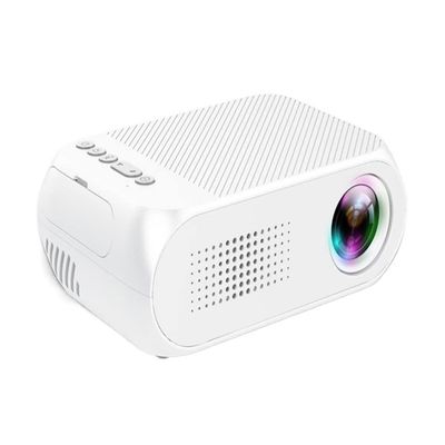 TOEWOE Portable Video Projector - Full HD 1080P Supported, Outdoor Movie Projector, Portable Mini Projector Compatible with HDMI, USB, AV, TF Card (Color : White)