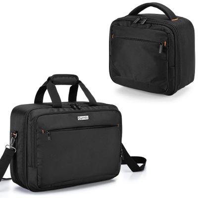 CURMIO Projector Carrying Case with Laptop Compartment, Mini Projector Carrying Bag Compatible with DR.J Professional and QKK Mini Projector