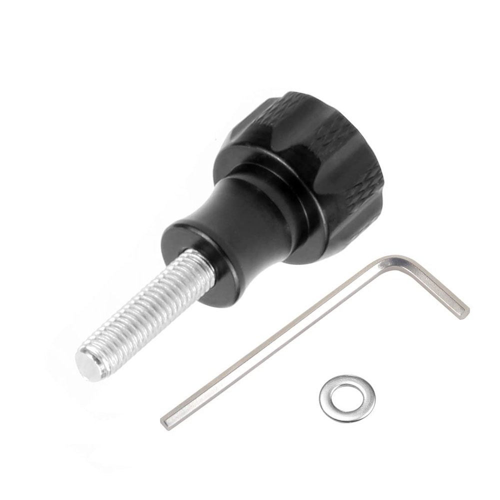 FEICHAO M5*18.5 Long/Short Thumb Knob Handle Screw with Wrench Spacer Compatible with GoPro Action Camera Photography Accessories (Short Handle,Black)