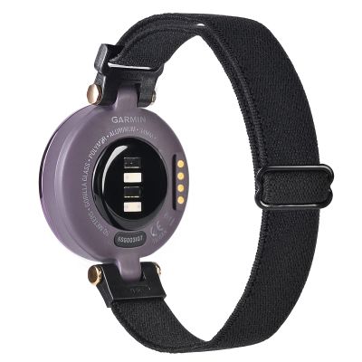 C2D JOY Stretchy Loop Strap Compatible with Garmin Lily Watch Band Adjustable Elastic Nylon Wristband-Black,Medium