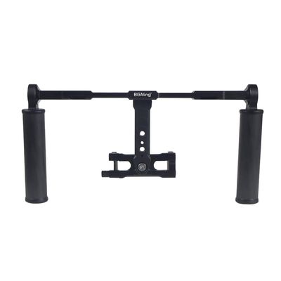 BGNing Metal Cage Camera Hand Grip Dual Handheld Stabilizer Rig Pro Smartphone Video Compatible with Gopro11 10 /Insta360 x3 Action Camera with Cold Shoe 1/4 3/8 Arri Hole Vlog (with Phone Holder)