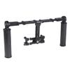 BGNing Metal Cage Camera Hand Grip Dual Handheld Stabilizer Rig Pro Smartphone Video Compatible with Gopro11 10 /Insta360 x3 Action Camera with Cold Shoe 1/4 3/8 Arri Hole Vlog (with Phone Holder) view 4