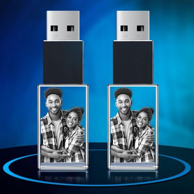 ArtPix 3D Crystal Photo 16GB USB Flash Drive, Custom Valentine's Day Gifts, Rectangle