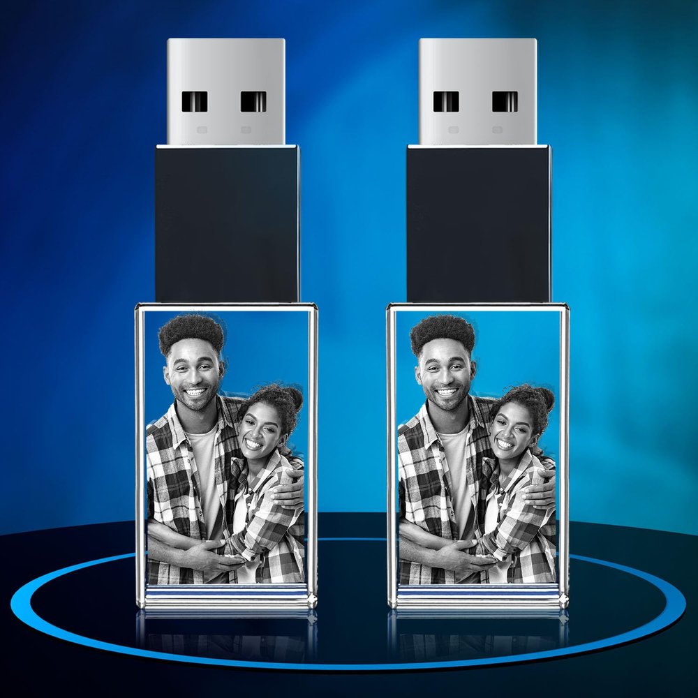 ArtPix 3D Crystal Photo 16GB USB Flash Drive, Custom Valentine's Day Gifts, Rectangle