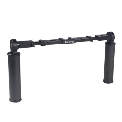 BGNing Metal Cage Camera Hand Grip Dual Handheld Stabilizer Rig Pro Smartphone Video Compatible with Gopro11 10 /Insta360 x3 Action Camera with Cold Shoe 1/4 3/8 Arri Hole Vlog (Hand Grip Only)