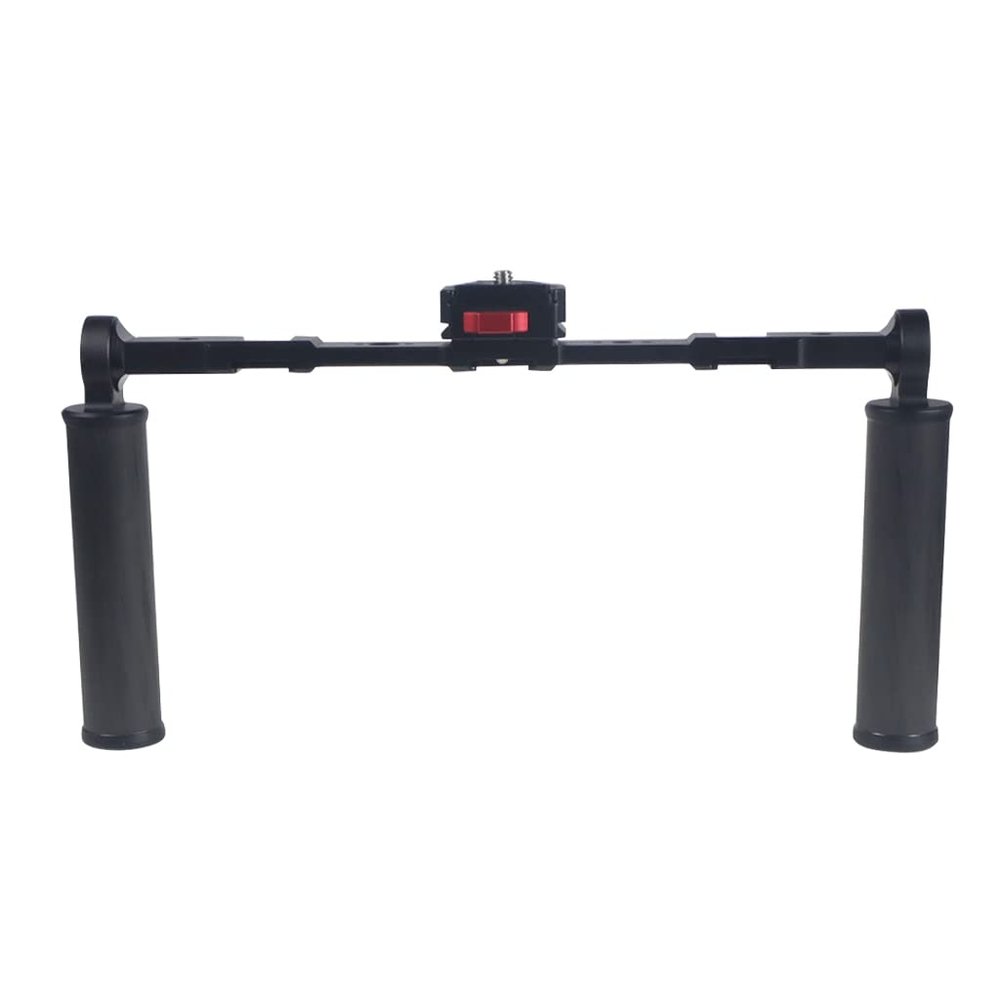FEICHAO 360 Dual Handheld Grip Holder Gimbal Handle Stabilizer Rig 1/4 3/8 Positioning Hole Compatible with Hero 11, OSMO 360, X3 Camera (Handheld Holder+Type-V Plate)