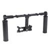 FEICHAO 360 Dual Handheld Grip Holder Gimbal Handle Stabilizer Rig 1/4 3/8 Positioning Hole Compatible with GoPro11 Insta360 DSLR Camera (Handheld Holder+Phone Clip) view 4