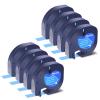 USUPERINK 8PK Compatible for Dymo LetraTag Refills 91335 91225 91205 59426 S0721650 Blue Plastic Label Tape 1/2'' 12mm x 4m for Letra Tag LT100H LT100T QX50 Label Maker Black on Blue Tape view 1