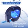 USUPERINK 8PK Compatible for Dymo LetraTag Refills 91335 91225 91205 59426 S0721650 Blue Plastic Label Tape 1/2'' 12mm x 4m for Letra Tag LT100H LT100T QX50 Label Maker Black on Blue Tape view 2