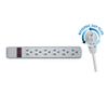 Cable Central LLC (10 Pack) Surge Protector, Flat Rotating Plug, 6 Outlet, Gray Horizontal Outlets, Plastic, Power Cord 10 Feet view 2