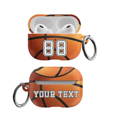 Custom Basketball Case for Apple Airpods Pro 2nd Generation - Best Personalized Case Compatible with Airpods for Basketball Fan Add Your Team Name Number