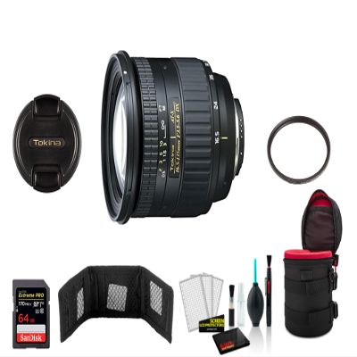 Tokina 16.5-135mm f/3.5-5.6 AF DX II Telephoto Zoom Lens for Nikon Digital SLR Cameras - ATXAF635DXN - Bundle with 64GB Memory Card
