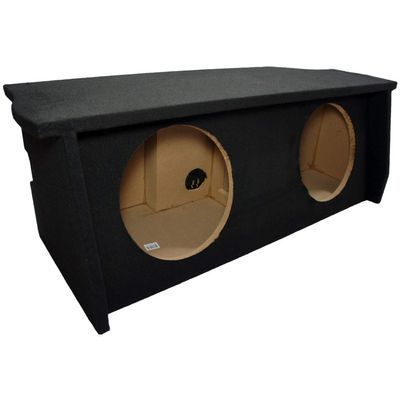 American Sound Connection Compatible WithJeep Wrangler 2 Door 2007-2018 Dual 12" Sub Box Subwoofer Enclosure with Amp Rack