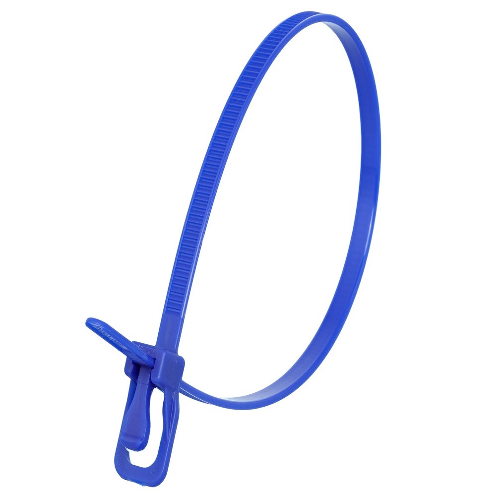 RETYZ 6-Inch Blue Reusable Releasable Cable Ties  20 Pack, 50 lb Strength, Patented Quick-Release, Tool-Free Design for Home, Office, and Light Industrial Use
