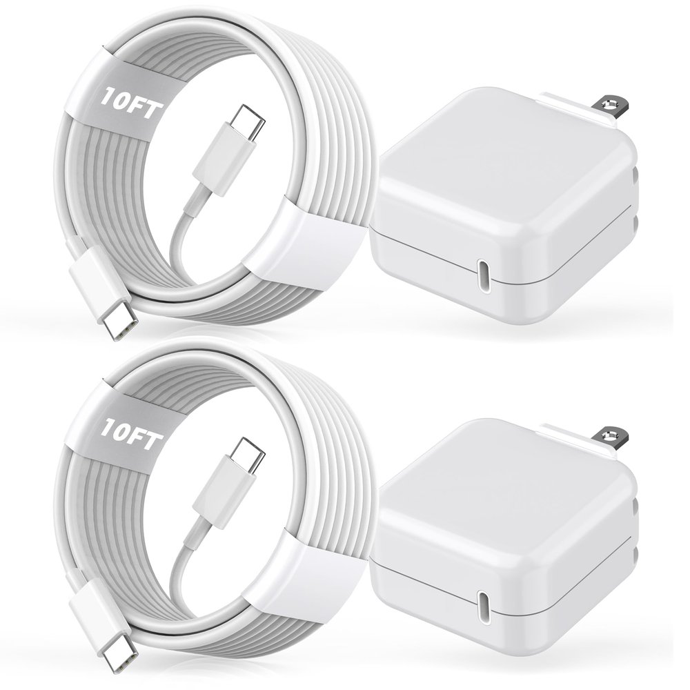 10FT Mac Book Air Mac Book Charger Fast Charging, 2Pack 30W USB C Charging Phone Laptop Charger 10Foot Extra Long USB C Cable for MacBook Pro 16/15/14/13 Inch,MacBook Air 13 Inch/iPad Pro/iPhone 15