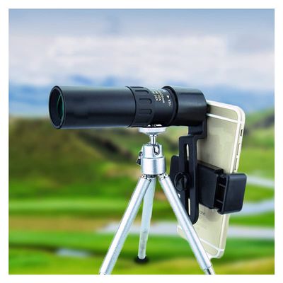 RADHAX Microscope Kit Optical Glass Mobile Phone Telescope Monocular Zoom Camera Lens for Optical Instruments 300x Black Microscope Lens Adapters (Color : A)