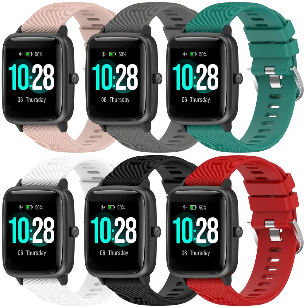 FitTurn 6-Pack Bands Compatible with Cubitt Jr Smart Watch Bands Replacement Quick Release Waterproof Soft Straps Washable Straps Wristbands Accessoy (SixColors-A)