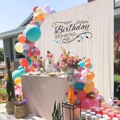10ft x 10ft Beige Backdrop Curtains for Wedding Birthday Baby Shower Photography Backdrop Fabric Curtains Drapes Home Window Decorations Rod Pocket Light Filtering Window Drapes,5ft x 10ft, 2 Panels